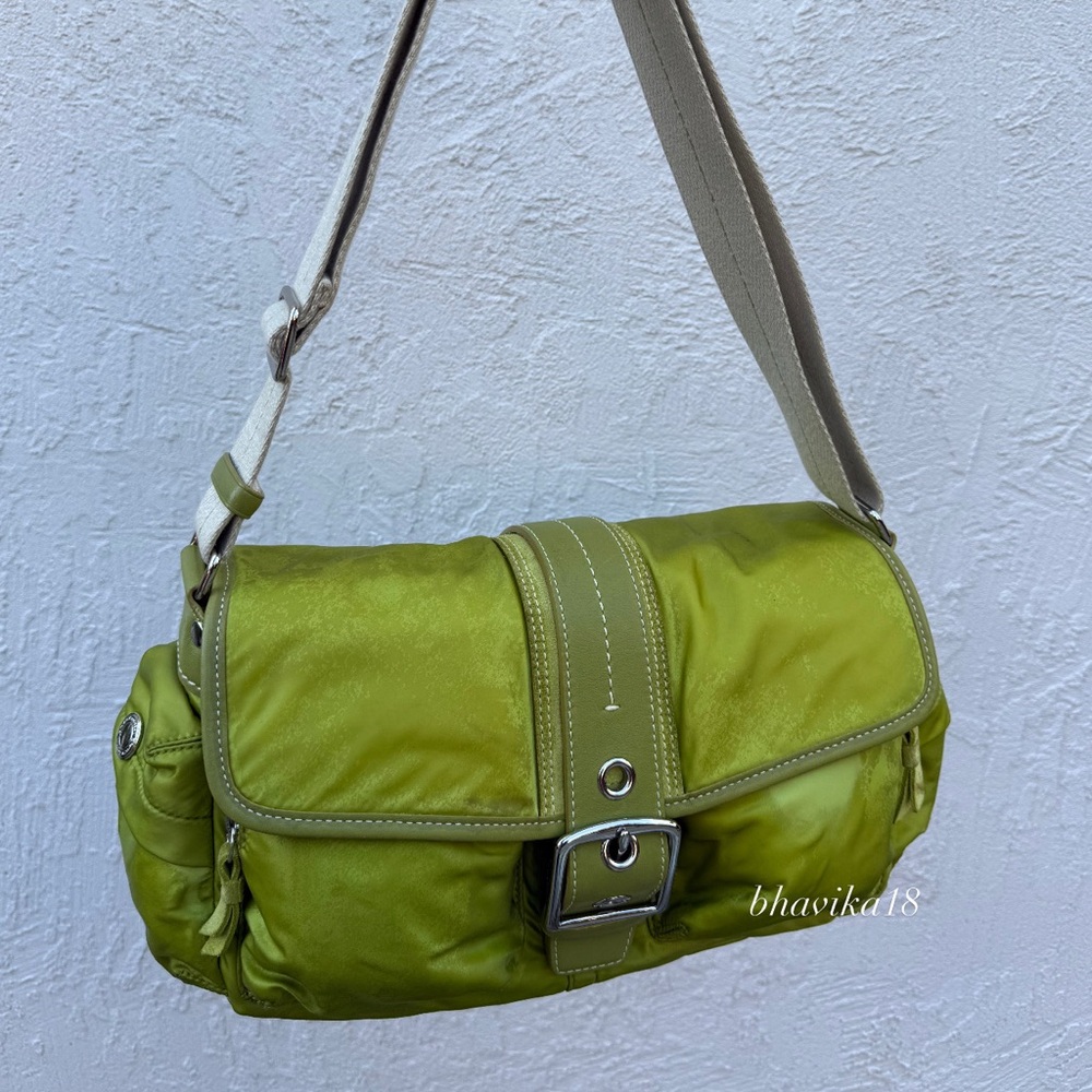 neon green coach Shoulder Bag